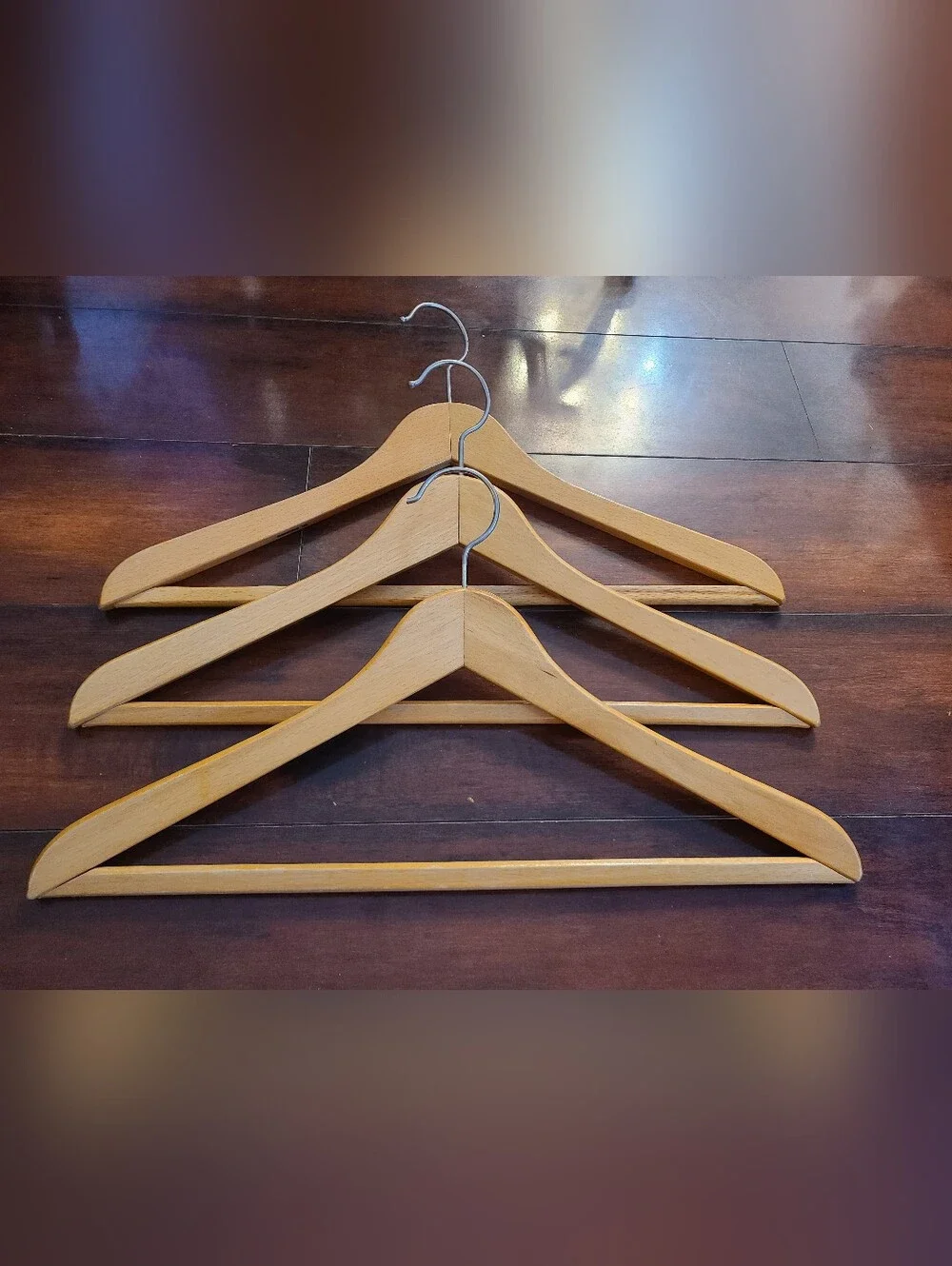 Lot of 3 Vintage Wooden Hangers West Germany W Germany MCM Mid Century Suit Coat
